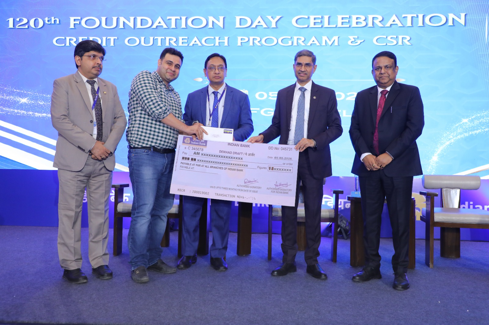 Indian Bank conducted MSME outreach programme & CSR activity  as part of 120th Foundation Day fortnight
