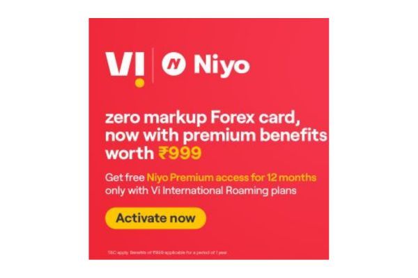 Vi partners with Niyo Zero Forex Markup Cards for travellers 