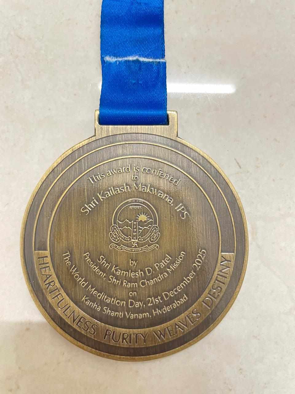 Madhya Pradesh Director General of Police Awarded Heartfulness Changemaker Award