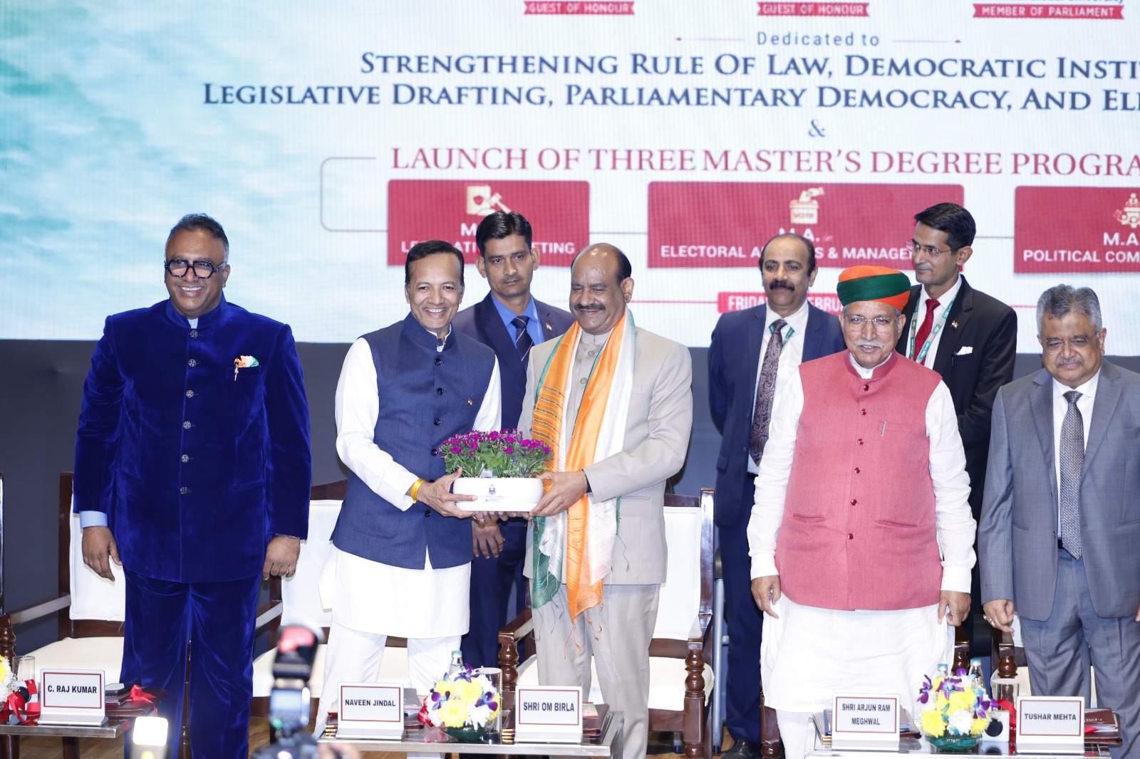 Lok Sabha Speaker and Law Minister Launch JGU’s Three New Masters Degree Programmes in Electoral Analysis & Management, Political Communication & Legislative Drafting