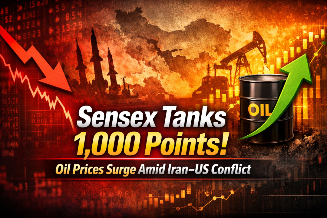 Sensex Falls 1,000 Points as Oil Rises Amid Iran–US Conflict