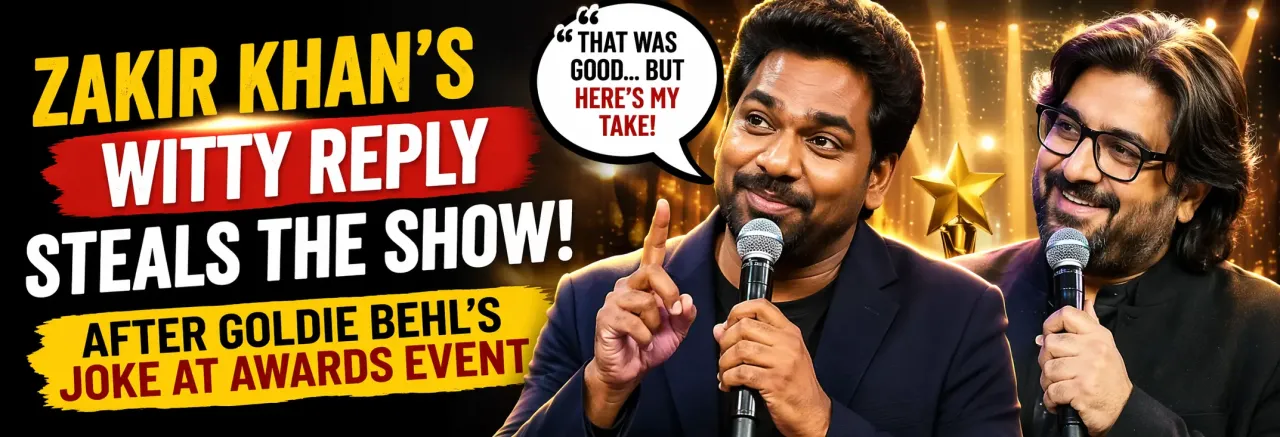 Zakir Khan’s Witty Reply Steals the Show After Goldie Behl’s Joke at Awards Event