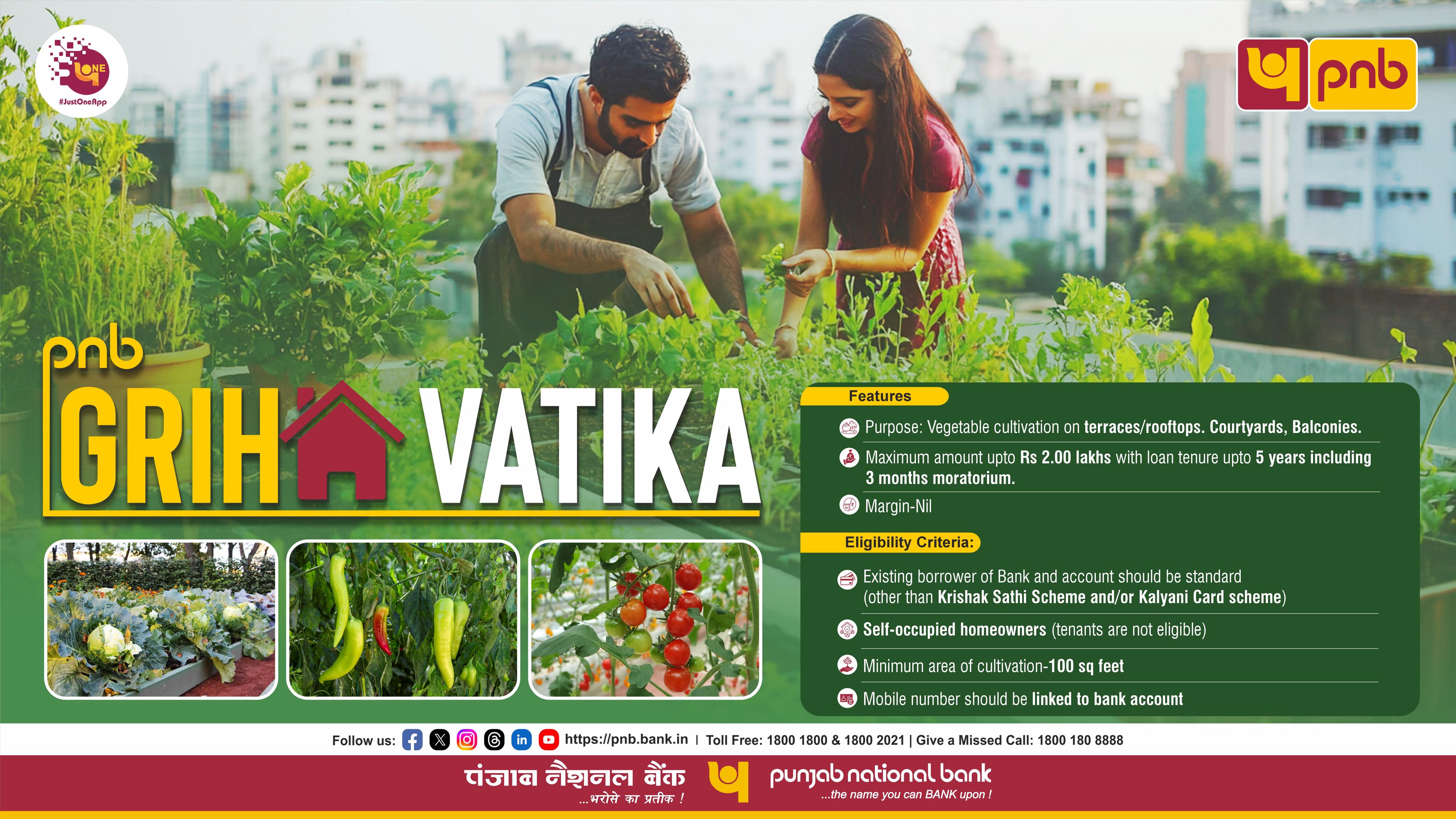 Punjab National Bank Launches Digital Loan “PNB Griha Vatika” to Promote Rooftop Organic Cultivation